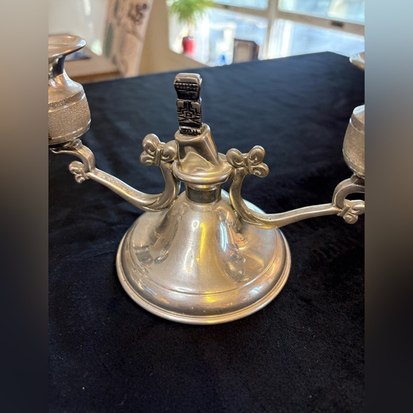 Vintage Pewter Chamberstick Candle Holder Set of 2 - Picture 4 of 13